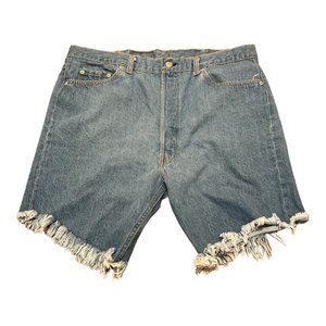Vintage 90s Levi's 501xx Cutoff Denim Jean Shorts 42 actual 40” Waist Made USA